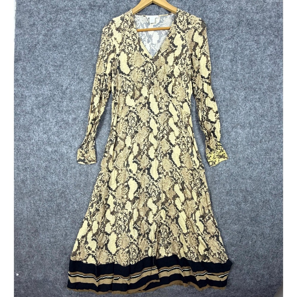 H&M A Line Dress Womens Size 2 Multicolor Snakeskin Print Funky Fun Indie Sleaze